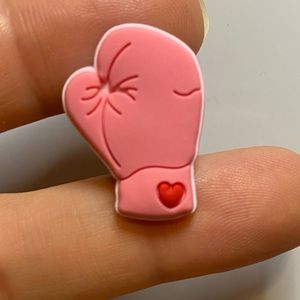 Pink boxer breast cancer charm for Crocs shoes